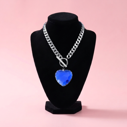 Crystal Heart Toggle Chain