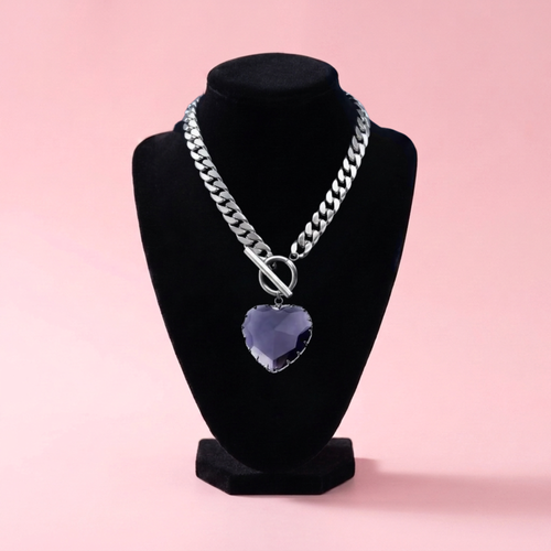 Crystal Heart Toggle Chain