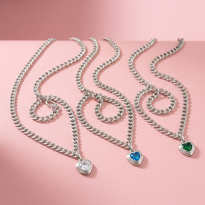 Heart Crystal Slip Chain