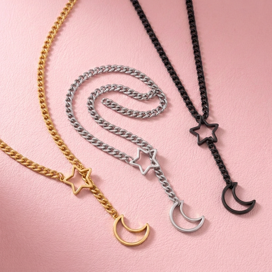 Star & Moon Slip Chain