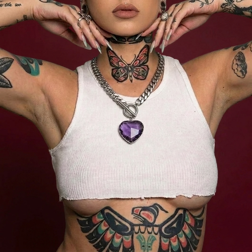 Crystal Heart Toggle Chain